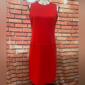 NWOT Spiegel Ponte Orange Red Sleeveless Shift Dress size 4